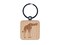 Curious African Giraffe Engraved Wood Square Keychain Tag Charm